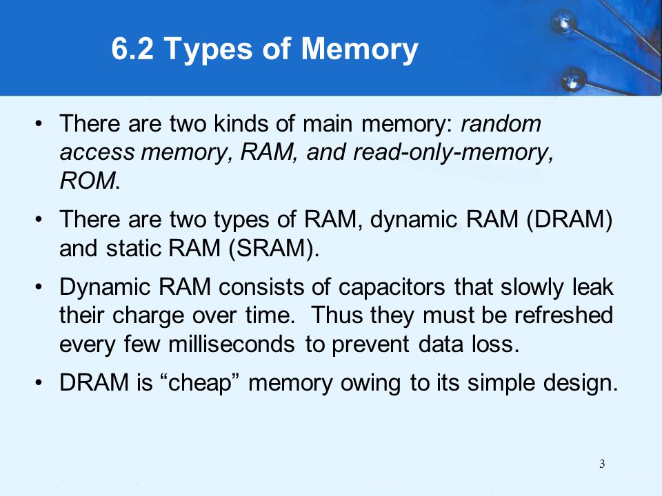 The two kinds discount of main memory